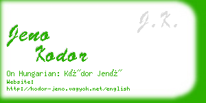 jeno kodor business card